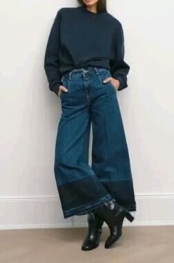 Closed Jeans Wide Leg Size 28 Cotton Blend Candiani Denim Made In ITALY NWT